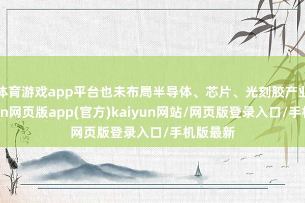 体育游戏app平台也未布局半导体、芯片、光刻胶产业链-开yun网页版app(官方)kaiyun网站/网页版登录入口/手机版最新