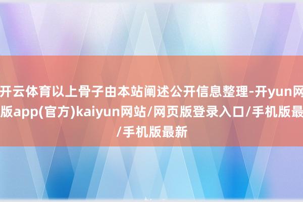 开云体育以上骨子由本站阐述公开信息整理-开yun网页版app(官方)kaiyun网站/网页版登录入口/手机版最新