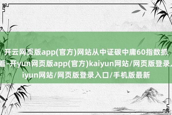 开云网页版app(官方)网站从中证碳中庸60指数抓仓的市集板块来看-开yun网页版app(官方)kaiyun网站/网页版登录入口/手机版最新